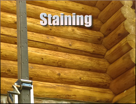  Pine Level, North Carolina Log Home Staining